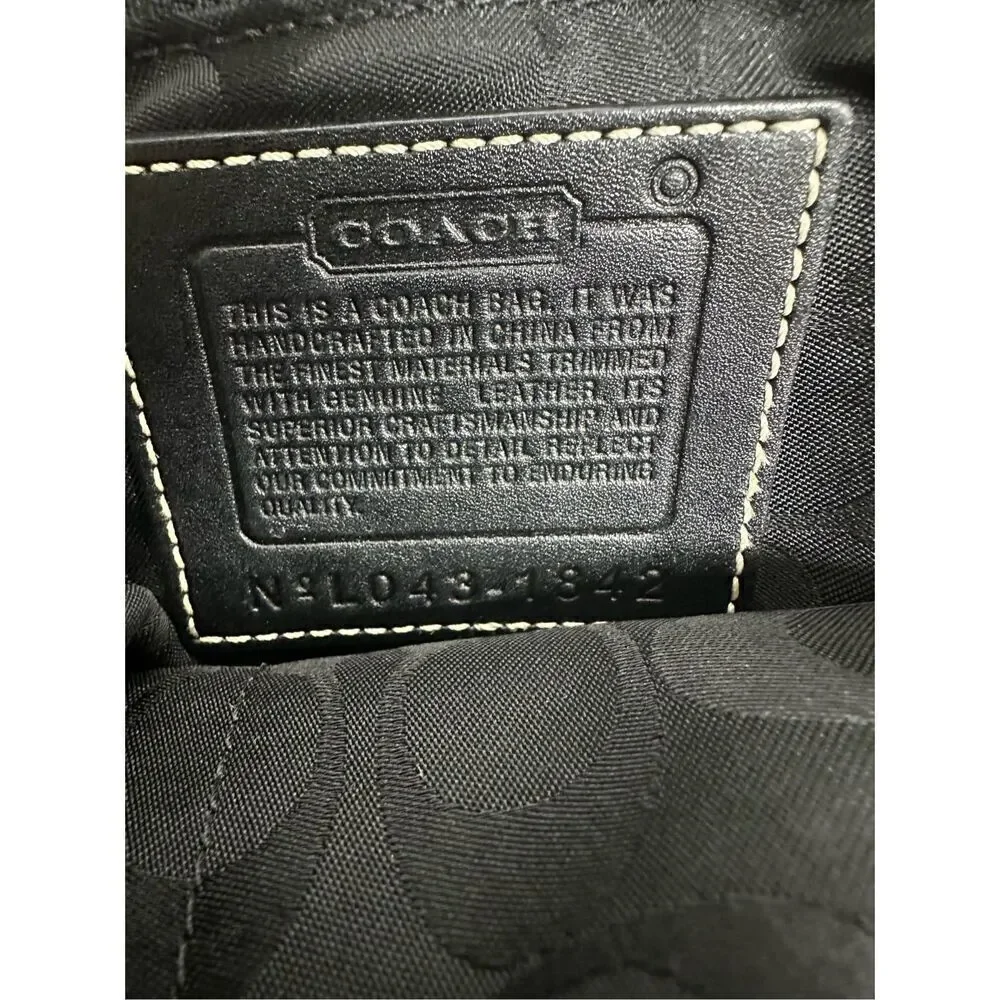 Coach Black and White Bucket Bag LO43-1842 Canvas Leather Black